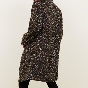 NWT New Look Brown Animal Print Longline Coat